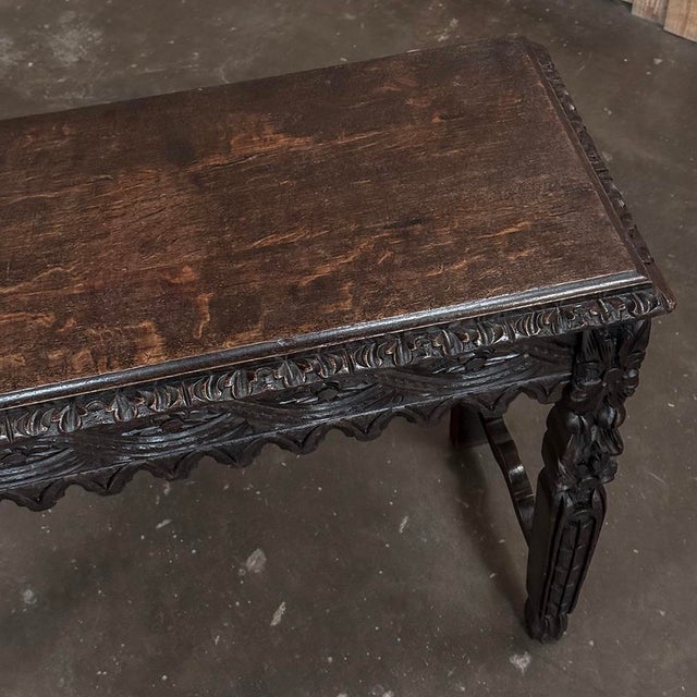 18th Century English Rustic Gothic Style Oak Console ~ Sofa Table For Sale - Image 18 of 18
