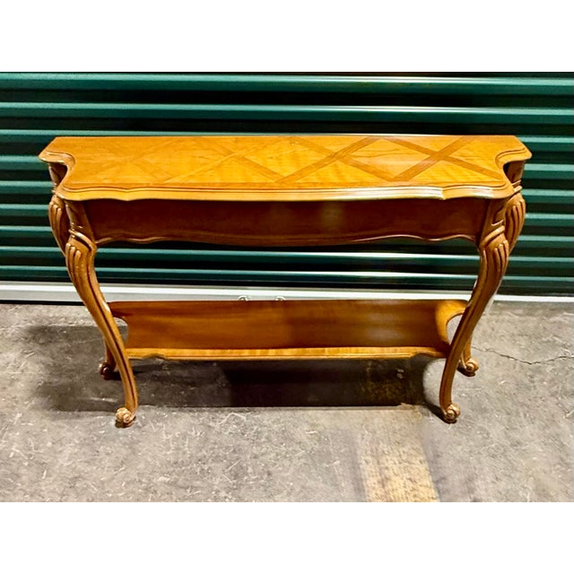 Chocolate Mid 20th Century Louis XV French Provincial Console Table For Sale - Image 8 of 11