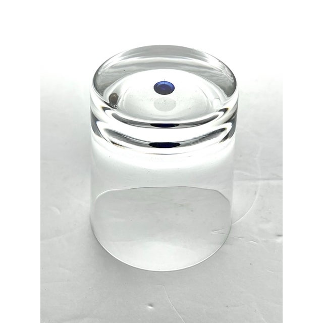 2000 - 2009 Orrefors “Intermezzo, Blue” 3 Crystal Double Old Fashioned Glasses For Sale - Image 5 of 6