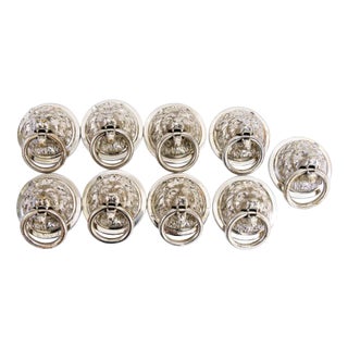 Vintage Nickel Plated Handrail, 1920s, Set of 9 For Sale