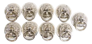 Vintage Nickel Plated Handrail, 1920s, Set of 9