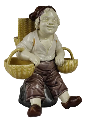 Ceramic Subject the Basket Seller, 1890s