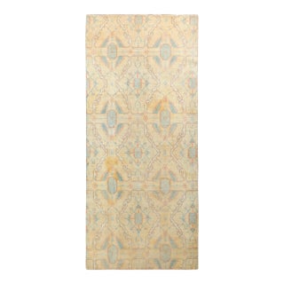 1920s Agra Runner in Blue and Yellow in Geometric Pattern For Sale