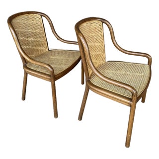 Pair of Ward Bennett for Brickel Associates Canned Oak Armchairs For Sale