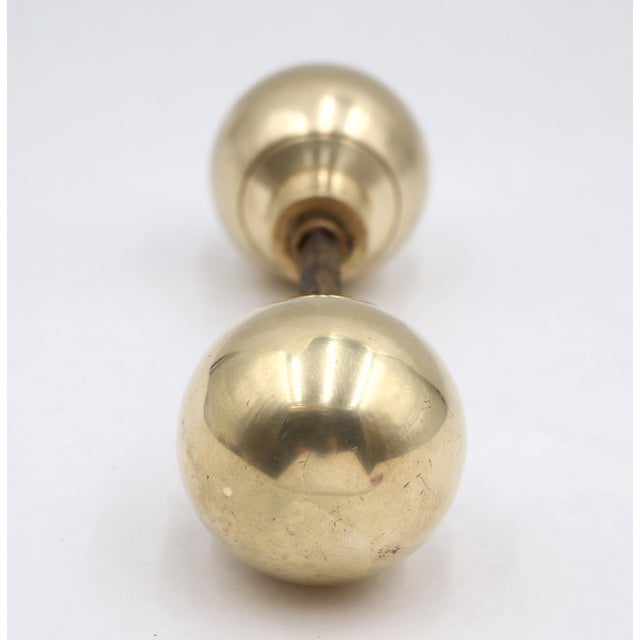 Mid 20th Century Pair of Modern Polished Cast Brass Ball Shaped Door Knobs For Sale - Image 5 of 5