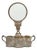 Silverplate Shaving Mirror W/Removable Storage Cups For Sale