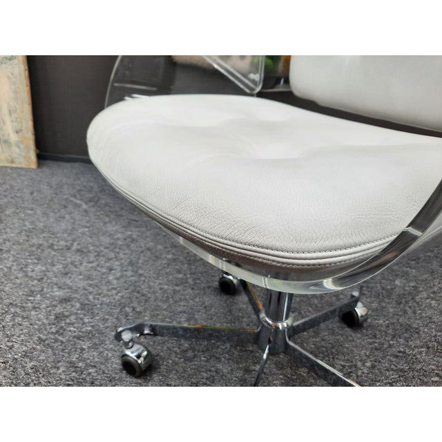 Space Age Leather & Acrylic Desk Chair from Tecta, 1970s For Sale - Image 12 of 14