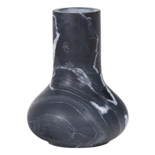 Jasper Marble Vase Large, Black For Sale