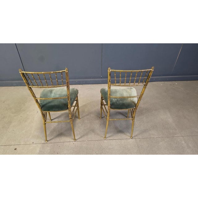 Metal Brass Faux Bamboo Chairs, 1960s, Set of 2 For Sale - Image 7 of 14
