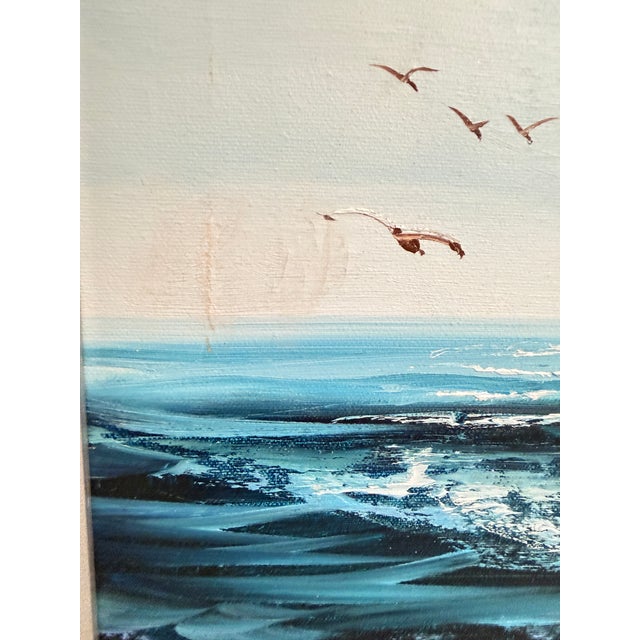 Late 20th Century Listed Artist Hewett Jackson Original Oil Painting | Tall Ship Seascape | Framed For Sale - Image 11 of 13