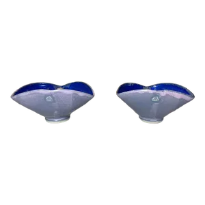 Hong Rubenstein Palm Springs Crystalline Glaze Pottery Noodle Rice Bowls - Set of 2
