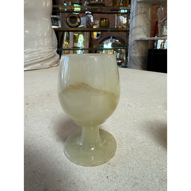 Light Green 1970s Marble Goblets / Chalice Glasses - Set of 6 For Sale - Image 8 of 10