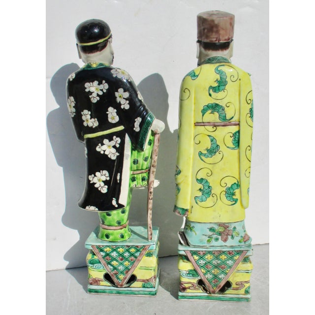 Ceramic Kang Xi Sancai Porcelain Figures -a Pair of 2 For Sale - Image 7 of 14