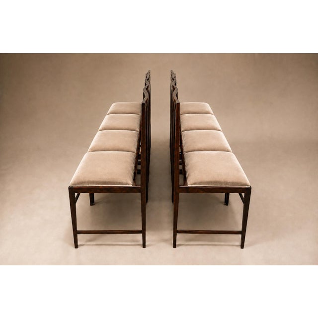 Brazilian Modern Set of Eight Dining Chairs in Rosewood and Mohair by Celina, Brazil, 1960s For Sale - Image 18 of 18