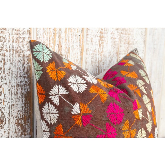 Nia Antique Indian Folk Pillow For Sale - Image 4 of 9