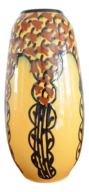 Art Nouveau Vase by Alfred Kusche for Karlsruher Majolika, 1890s