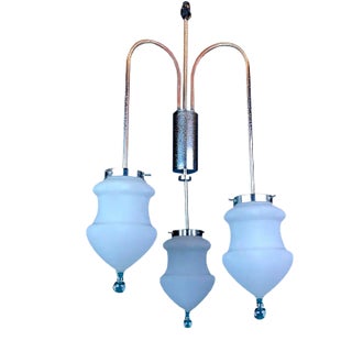 Vintage White Murano Glass Pendant Lamp, Italy, 1960s For Sale