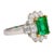2000 - 2009 4.42 Carat Tw Colombian Emerald With Round & Emerald Cut Diamond Halo 18k Ring Size 7 For Sale - Image 5 of 12