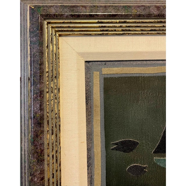 Textile Carol Jablonsky, Folk Art Collage Painting "Letter in a Bottle" Carol Jablonsky Woman Artist For Sale - Image 7 of 10