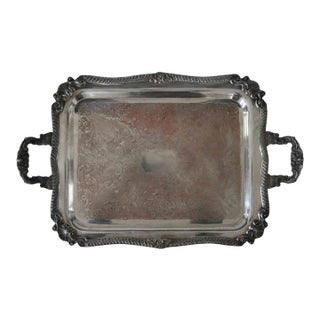 Antique Serving Tray - Silver on Copper For Sale