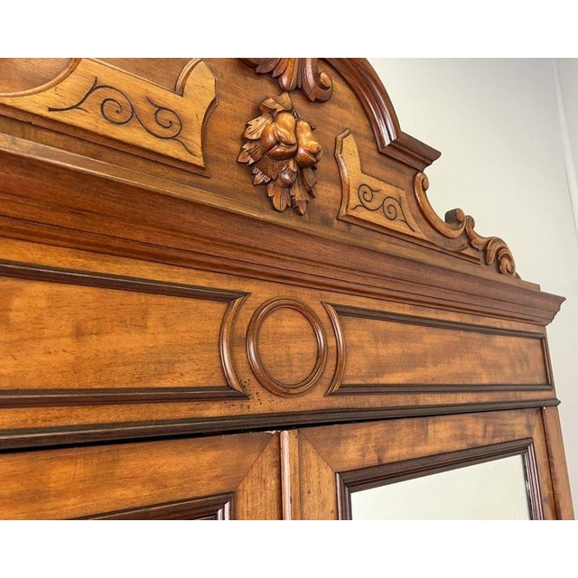 Wood French Two-Door Wardrobe in Mahogany For Sale - Image 7 of 18