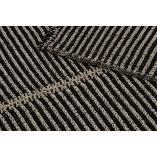 Textile Rug & Kilim’s Contemporary Kilim in Black, With Brown and Green Accents For Sale - Image 7 of 7