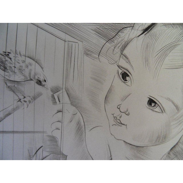 Emilia Mily Possoz, The Bird Cage, Original Engraving For Sale - Image 4 of 7