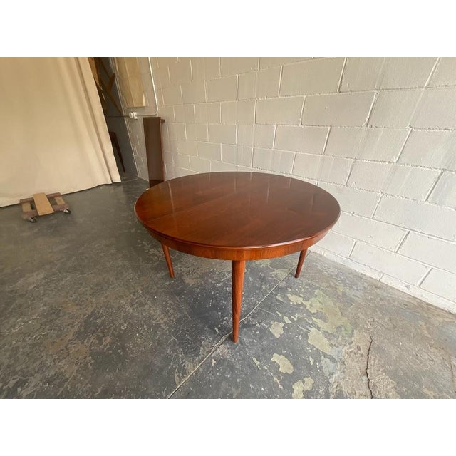 1960s Vintage Danish Bernhard Pedersen & Søn Dining Table With Leaf For Sale - Image 10 of 11