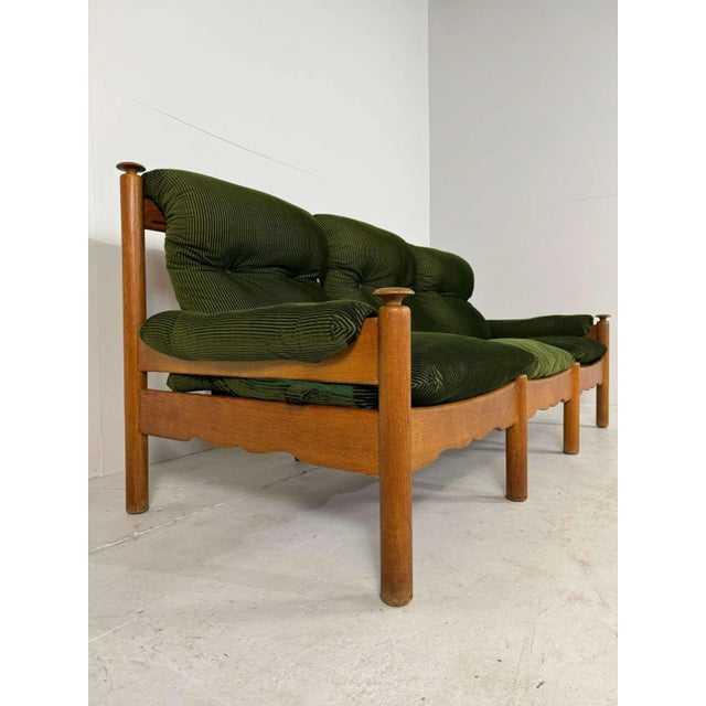 Vintage Brutalist Oak 3-Seater Sofa For Sale - Image 4 of 9