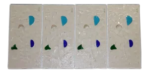 1990s Itre Murano Hand Cast Glass Set of 4 Panels
