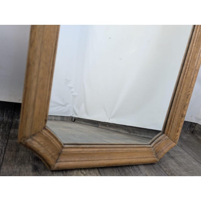 Vintage Oak Wooden Framed Mirror For Sale - Image 5 of 11