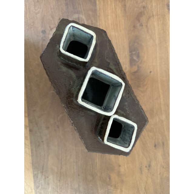 Vintage Mid-Century Modern Pottery Vase Circa 1960s For Sale - Image 9 of 12