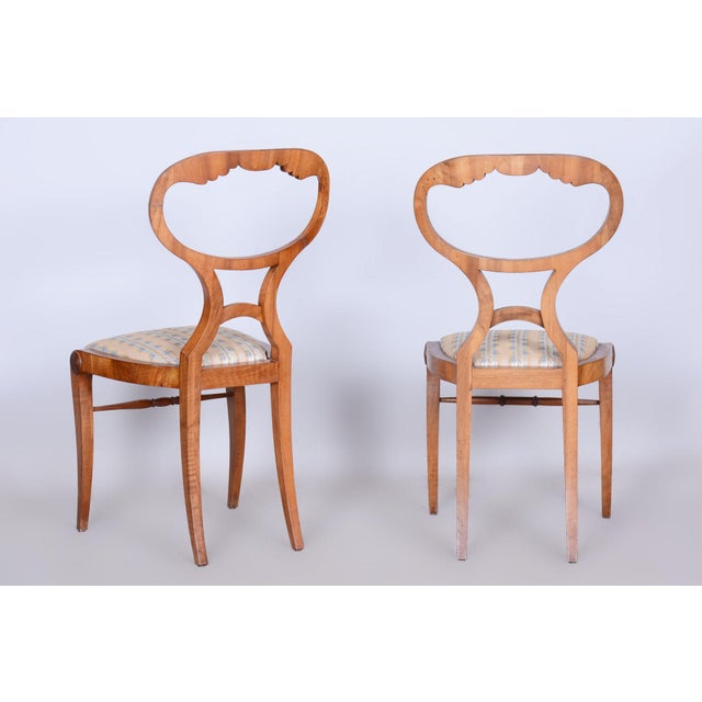 Brown Biedermeier Dining Chairs in Oak and Walnut, Vienna, Austria, 1820s, Set of 4 For Sale - Image 8 of 11
