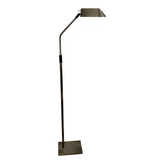 1990s Robert Sonneman for George Kovacs Reading Floor Lamp in Matte Nickel For Sale
