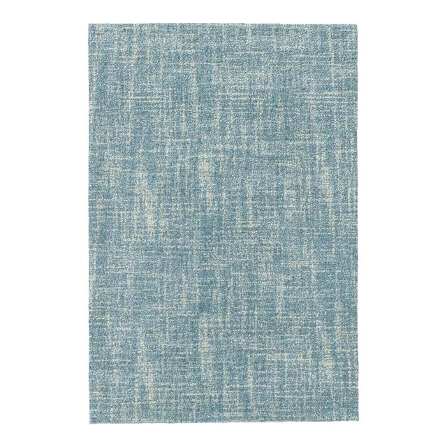 Dash & Albert by Annie Selke Crosshatch Aegean Micro Hooked Wool Rug, 4' x 6' For Sale