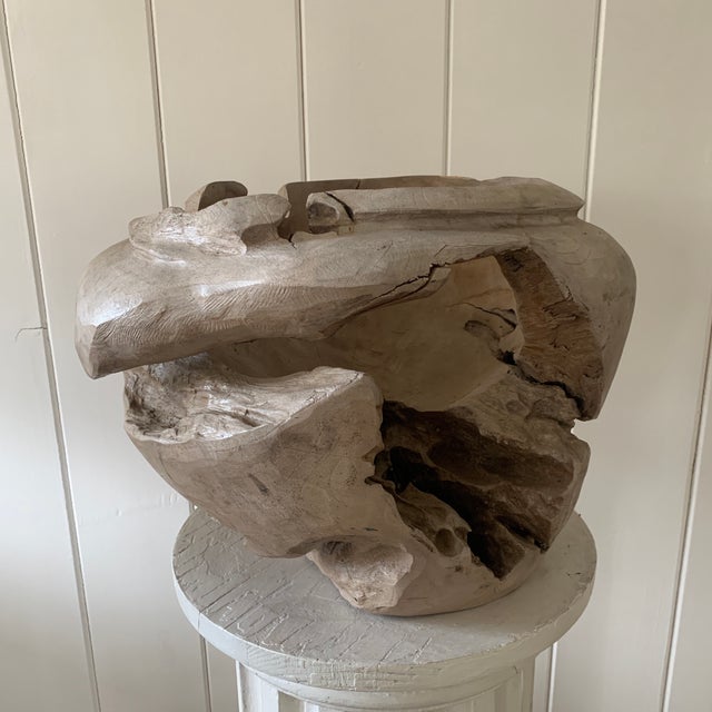 Wood Organic Modern Teak Root Sculptural Vessel For Sale - Image 7 of 10