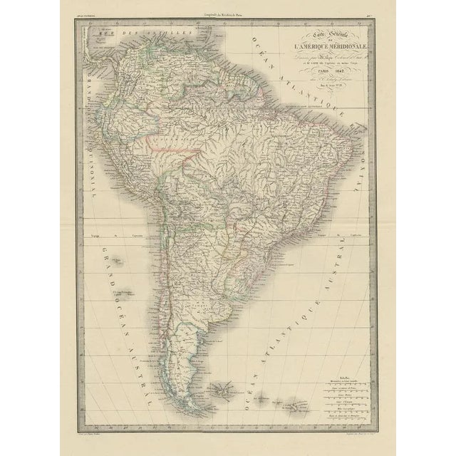 Antique map titled 'Carte Générale de l'Amérique Meridionale'. Map of South America. This map originates from 'Atlas...