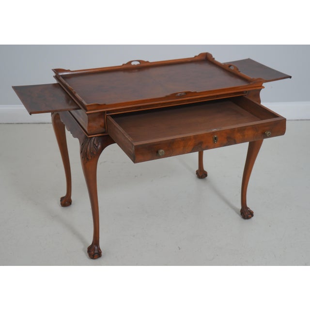Chippendale Italian Chippendale Style Olivewood Tea Table For Sale - Image 3 of 18