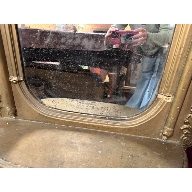 Wood Antique Baroque Gilt Monumental Pier Mirror For Sale - Image 7 of 11