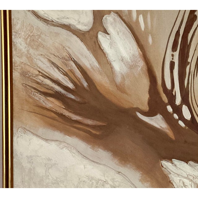 Wood Vintage 1960s Abstract Oil Painting on Canvas Signed Anderson For Sale - Image 7 of 9