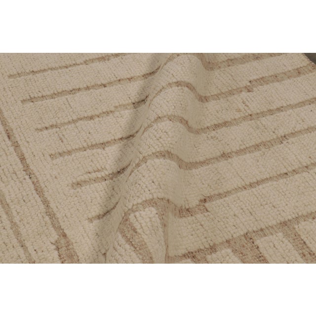 Textile Rug & Kilim’s Oversized Contemporary Textural Rug in Beige-Brown Tones For Sale - Image 7 of 8