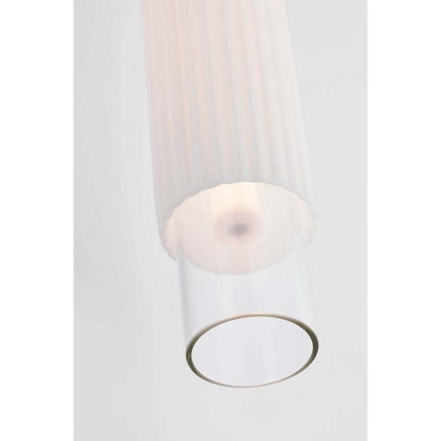 Visual Comfort Windsor Smith for Visual Comfort Signature Arena 20" Sconce in Hand-Rubbed Antique Brass with White Ribbed Glass For Sale - Image 4 of 9