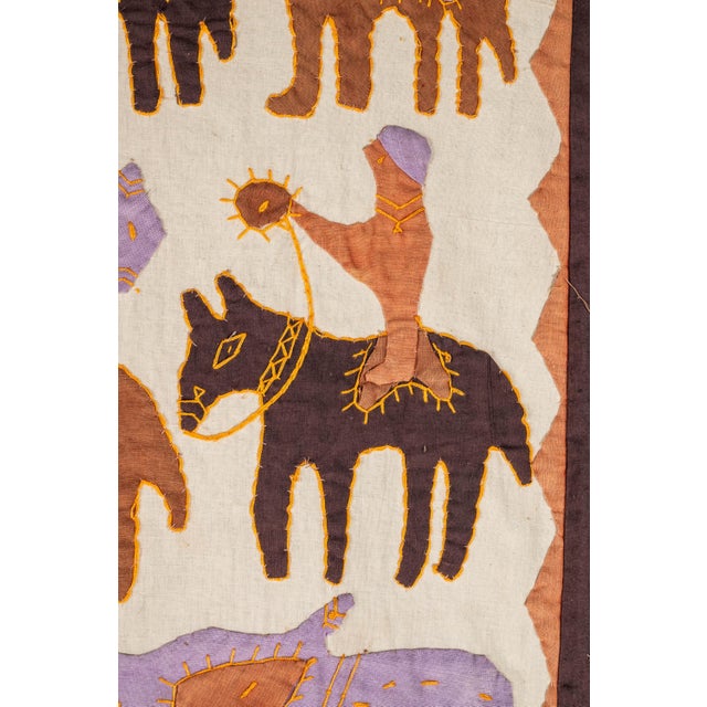 Vintage Hand-Stitched Kanduri Cloth With Animal and Tree of Life Appliqué, India, C. 1950s For Sale - Image 16 of 18