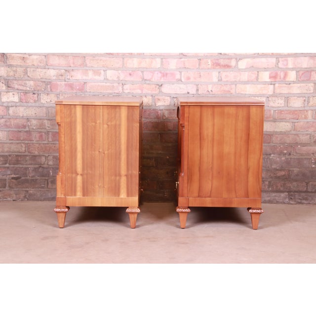John Widdicomb French Regency Walnut Nightstands, Newly Refinished For Sale - Image 9 of 13