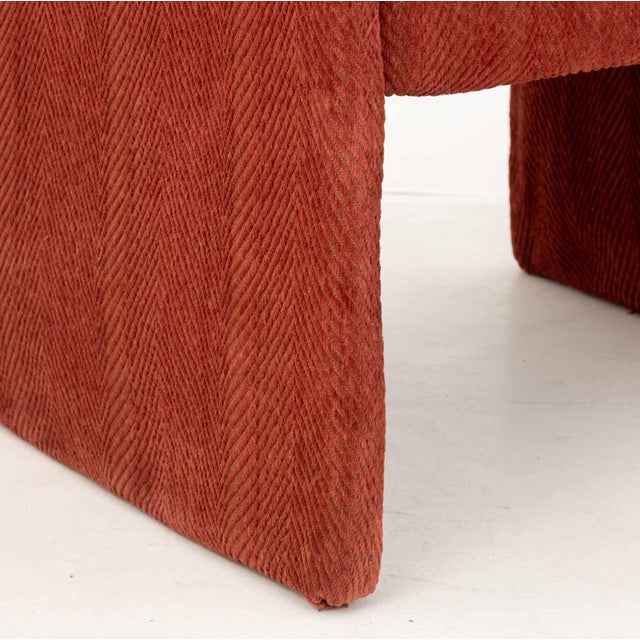 Set of Four Modernist Red Velvet Upholstered Lounge Chairs For Sale - Image 9 of 11