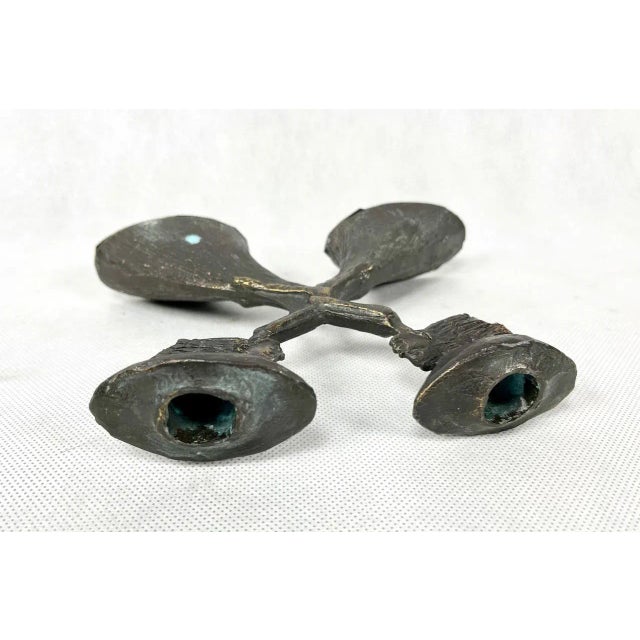 Dutch Bronze Plating Sculpture Candleholder by C. Ammerlan Van Niekerk, 2000s For Sale - Image 6 of 8