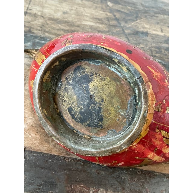 Mid 20th Century Vintage Chinoiserie Brass Bowl For Sale - Image 5 of 12