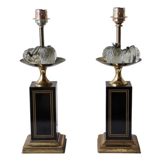 Le Dauphin Fruit Table or Desk Lamps, 1960s, Set of 2 For Sale