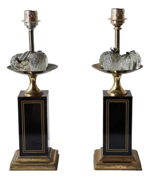 Le Dauphin Fruit Table or Desk Lamps, 1960s, Set of 2