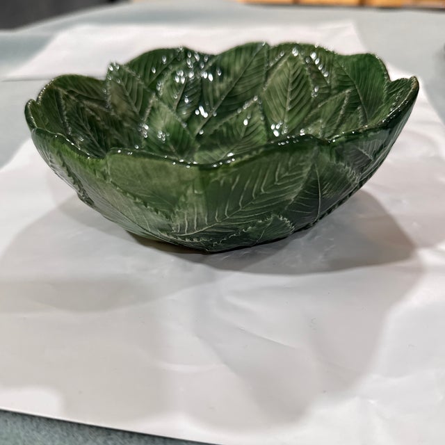 Green Late 20th Century Vietri Majolica Round Green Ceramic Bowl Made in Italy For Sale - Image 8 of 8